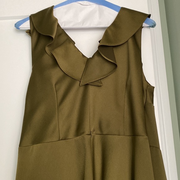 BDHLN Tansy Satin Charmeuse Maxi Dress in Olive - Picture 9 of 15